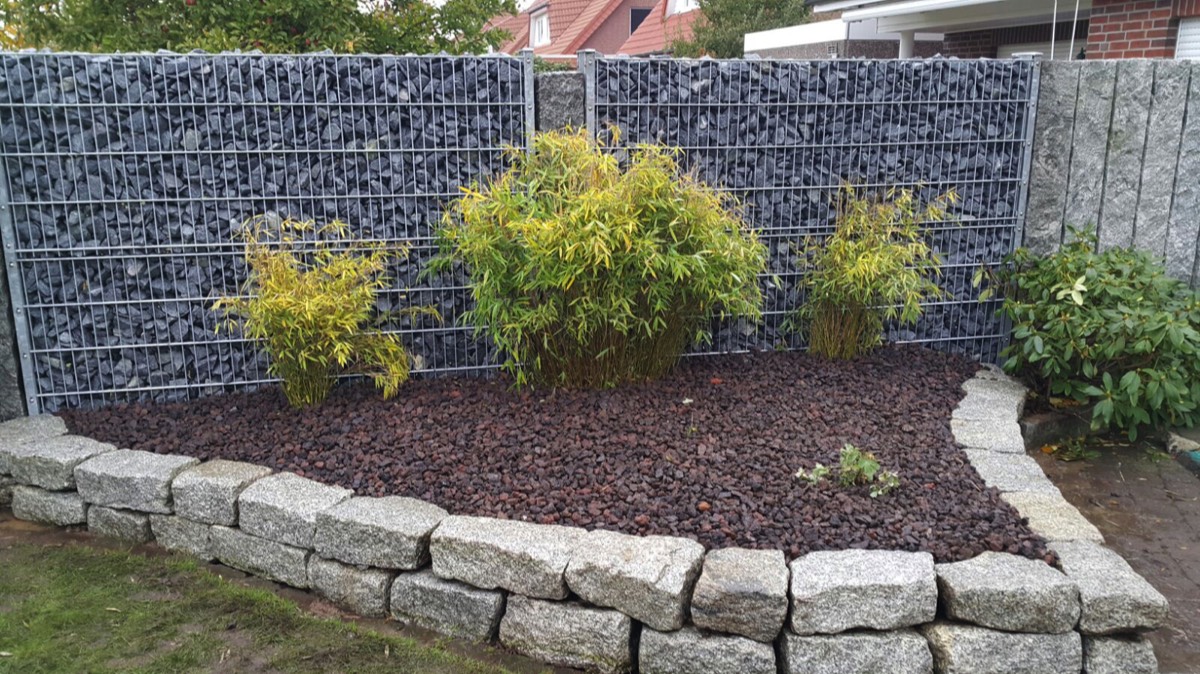 Aufbau von Gabionen in Hannover